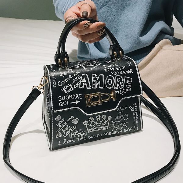 graffiti korea crossbody bags for women pu leather women's shoulder bags fashion simple women's handbag women bag black 
graffiti korea crossbody bags for women pu leather women's shoulder bags fashion simple women's handbag women bag black