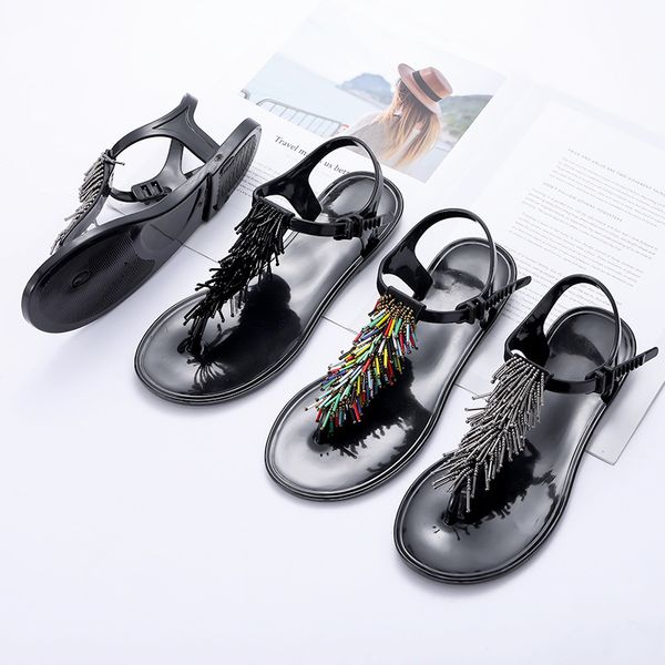 new net red beaded t-shaped with clip feet solid color european and american wild comfortable flat sandals fairy shoes, Black
new net red beaded t-shaped with clip feet solid color european and american wild comfortable flat sandals fairy shoes, Black