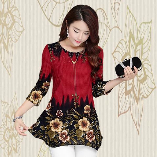 blusas 2019 women plus size clothing elegant flower print shirts three quarters of the sleeves loose blusas -4xl df262, White
blusas 2019 women plus size clothing elegant flower print shirts three quarters of the sleeves loose blusas -4xl df262, White