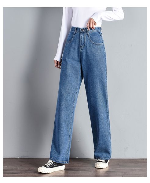 new fashion fall spring straight jeans female loose cotton blend high waist pants women plus size capris blue dmy0903
new fashion fall spring straight jeans female loose cotton blend high waist pants women plus size capris blue dmy0903