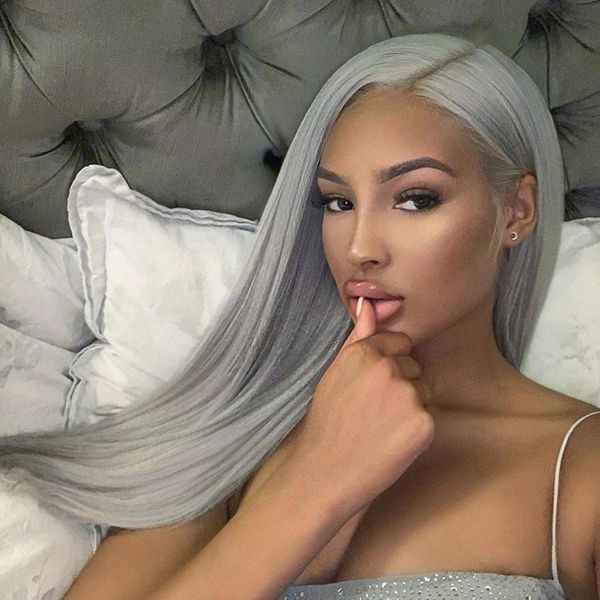 romantic grey silky straight lace frontal wig glueless synthetic hair wigs for african american women heat resistant cosplay wig gray, Black
romantic grey silky straight lace frontal wig glueless synthetic hair wigs for african american women heat resistant cosplay wig gray, Black