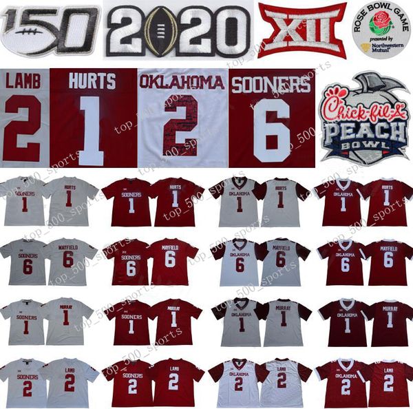 ncaa oklahoma sooners 1 jalen hurts jersey 2 ceedee lamb baker mayfield kyler murray red white college football rose peach bowl 2020 150th, Black
ncaa oklahoma sooners 1 jalen hurts jersey 2 ceedee lamb baker mayfield kyler murray red white college football rose peach bowl 2020 150th, Black