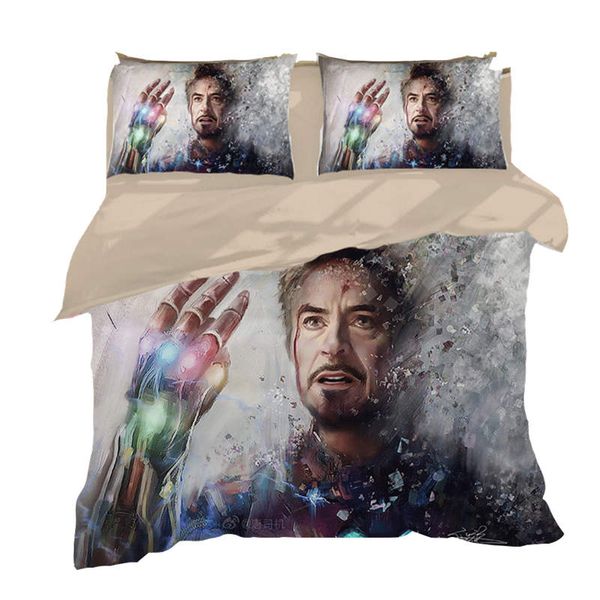 the iron man robert downey jr. bedding set king size quilt covers for kids bedroom decor boy's home textile bed linens
the iron man robert downey jr. bedding set king size quilt covers for kids bedroom decor boy's home textile bed linens