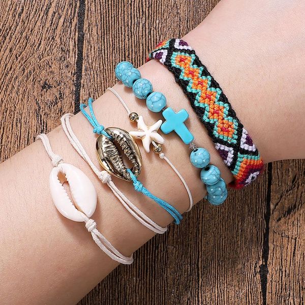 miwens bohemia fashion beads star shell bracelet set summer sea beach shell gifts bracelet jewelry colorful beads bangle women, Black 
miwens bohemia fashion beads star shell bracelet set summer sea beach shell gifts bracelet jewelry colorful beads bangle women, Black