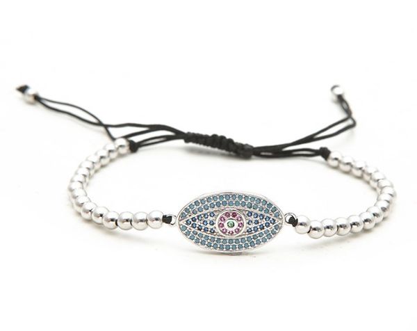 gold silver micro pave cz cubic zirconia rope adjusted copper beads bracelet yfg4 eye charm braided bangles fashion, Black 
gold silver micro pave cz cubic zirconia rope adjusted copper beads bracelet yfg4 eye charm braided bangles fashion, Black