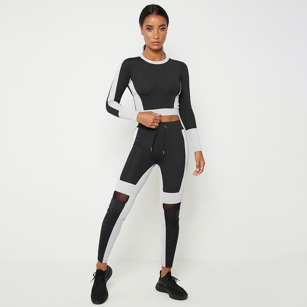 selling neck crew neck sports runing gym clothes mesh panel black and red contrasting color sports set, White;black
selling neck crew neck sports runing gym clothes mesh panel black and red contrasting color sports set, White;black