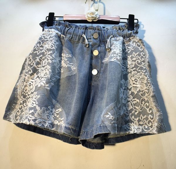 loose jeans shorts women summer clothing 2019 european new stitching embroidery lace high waist slim broad leg jeans pants femme, Blue
loose jeans shorts women summer clothing 2019 european new stitching embroidery lace high waist slim broad leg jeans pants femme, Blue