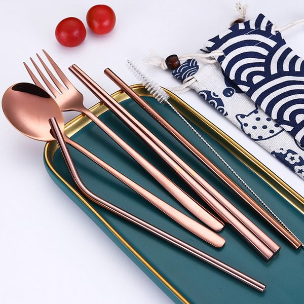 dinnerware set stainless steel portable cutlery chopsticks fork spoon with metal straws cocktail for travel cutlery set
dinnerware set stainless steel portable cutlery chopsticks fork spoon with metal straws cocktail for travel cutlery set