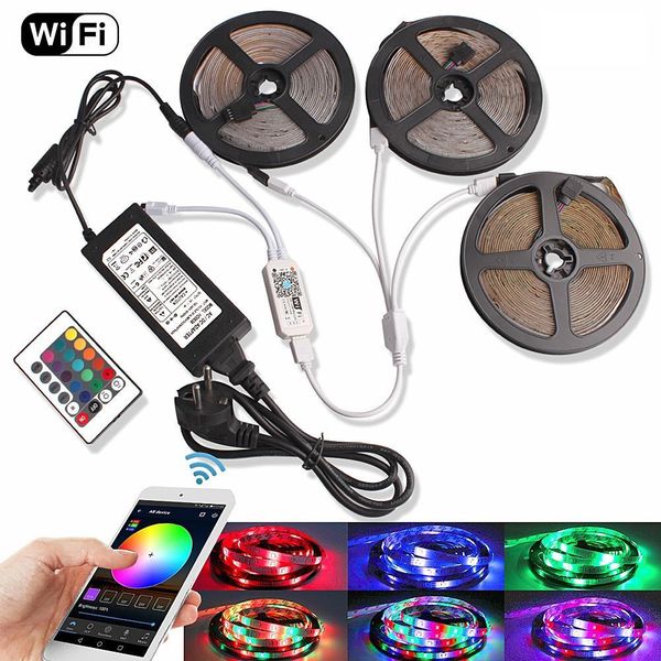 2835 led strip light rgb wifi 10m 5m 15m dc 12v waterproof ribbon tira led diode tape 60 leds m remote controller +power adapter
2835 led strip light rgb wifi 10m 5m 15m dc 12v waterproof ribbon tira led diode tape 60 leds m remote controller +power adapter
