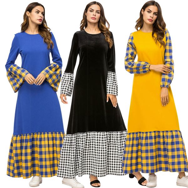 bangladesh dubai abayas for women plus size kaftan islamic clothing 4xl plaid black long dress muslim robe velvet maxi dresses, Red
bangladesh dubai abayas for women plus size kaftan islamic clothing 4xl plaid black long dress muslim robe velvet maxi dresses, Red