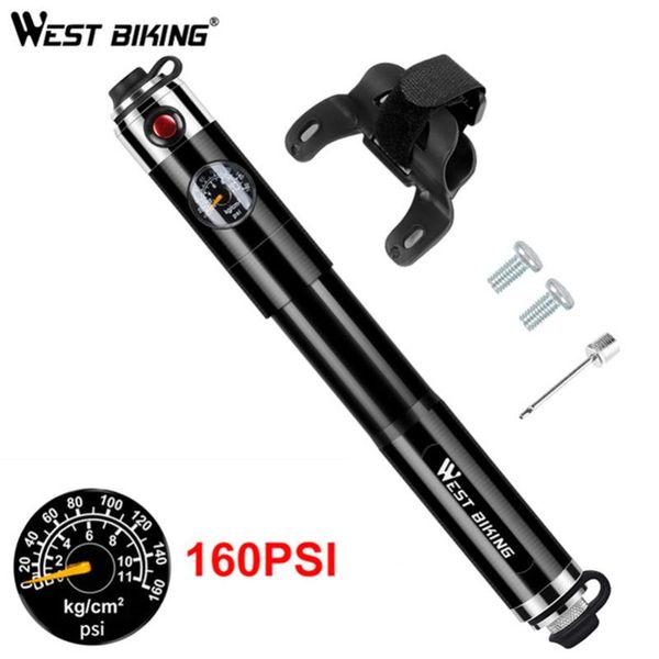 west biking bike inflated pump high pressure 160psi aluminum bicycle air pump presta schrader for cycling
west biking bike inflated pump high pressure 160psi aluminum bicycle air pump presta schrader for cycling