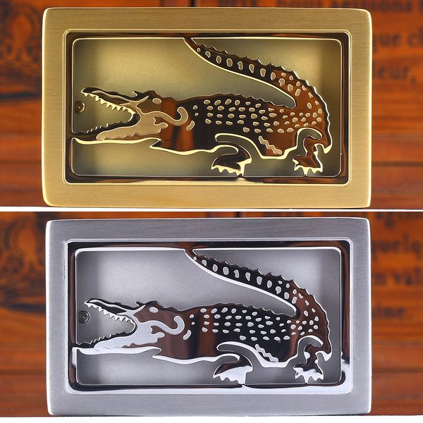 2019 stainless steel men's smooth plate belt buckle belt buckle trousers head crocodile875, Slivery;black
2019 stainless steel men's smooth plate belt buckle belt buckle trousers head crocodile875, Slivery;black