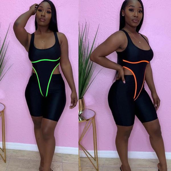european and american foreign trade backless sling fluorescent strip sports one-piece suit female 2-piece suit, Black;white
european and american foreign trade backless sling fluorescent strip sports one-piece suit female 2-piece suit, Black;white