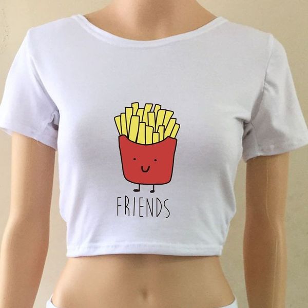 russian women's t-shirt hamburger chips round collar short sleeve printing friend t-shirt, White
russian women's t-shirt hamburger chips round collar short sleeve printing friend t-shirt, White