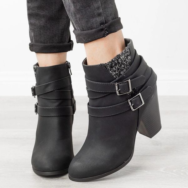 monerffi high-heeled women's boots are not tied with a buckle buckle fashion and ankle retro pointed 2019 winter new, Black
monerffi high-heeled women's boots are not tied with a buckle buckle fashion and ankle retro pointed 2019 winter new, Black