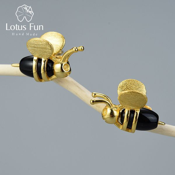 lotus fun 18k gold lovely honey bee stud earrings real 925 sterling silver handmade design fine jewelry earrings for women gift cx200628, Golden;silver
lotus fun 18k gold lovely honey bee stud earrings real 925 sterling silver handmade design fine jewelry earrings for women gift cx200628, Golden;silver