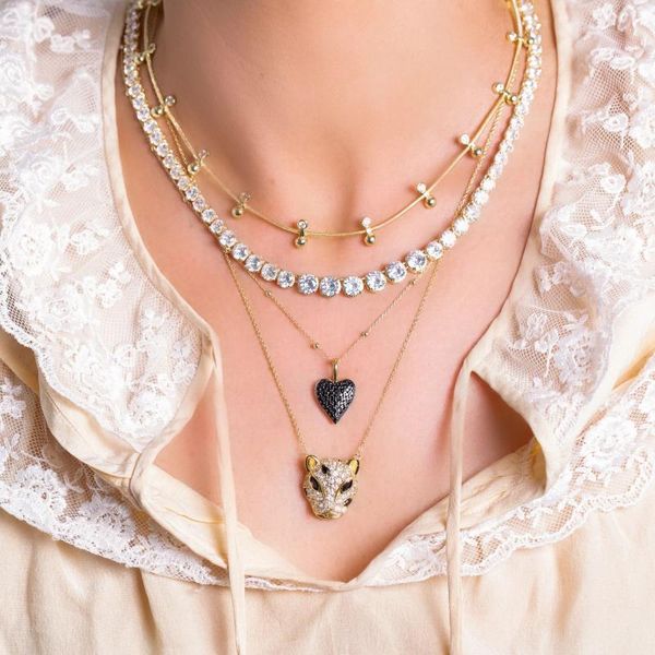 2020 new cool animal design pave black white cz leopard jaguar pendant necklace for women, Silver
2020 new cool animal design pave black white cz leopard jaguar pendant necklace for women, Silver