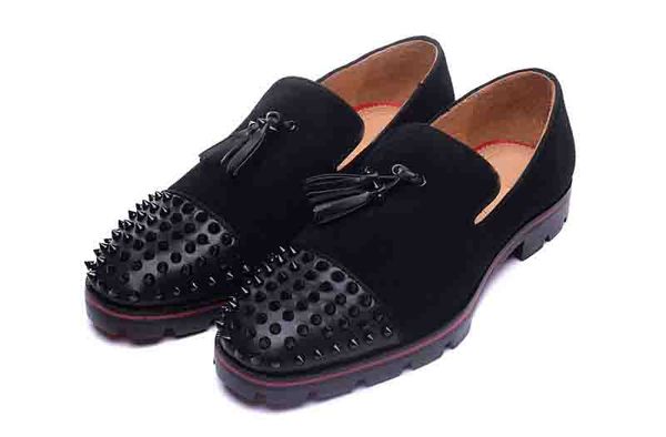 elegant gentleman wedding dress party red bottom spikes rivetscharlies flat loafers with tassel genuine leather red sole luxurious, Black
elegant gentleman wedding dress party red bottom spikes rivetscharlies flat loafers with tassel genuine leather red sole luxurious, Black