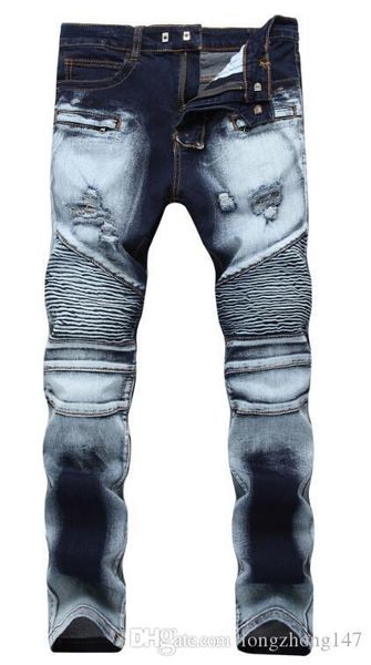 man's pencil pants biker pants denim men fashion designer slim skinny hole broken men straight jeans casual trouser srippid je, Blue
man's pencil pants biker pants denim men fashion designer slim skinny hole broken men straight jeans casual trouser srippid je, Blue