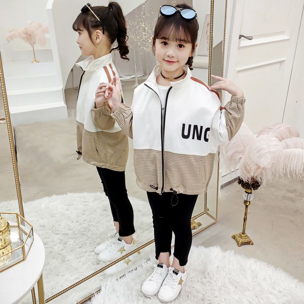 2019 new girl clothes spring autumn fashion korean version girls windbreaker splice lattice hooded long sleeve children coat, Blue;gray
2019 new girl clothes spring autumn fashion korean version girls windbreaker splice lattice hooded long sleeve children coat, Blue;gray