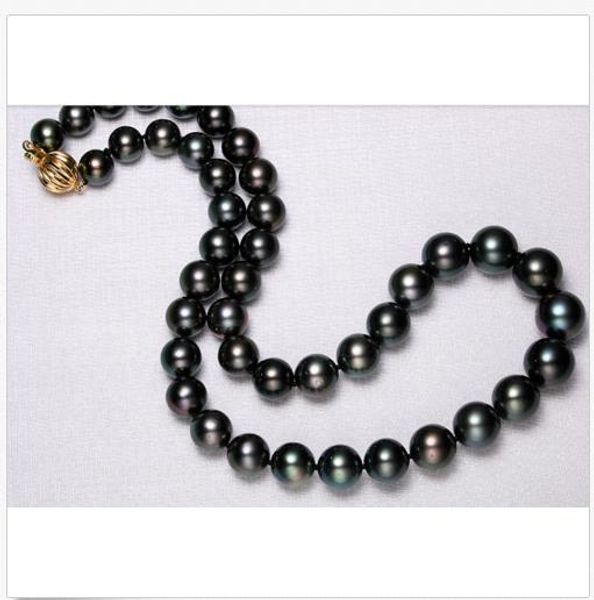 aab stunning round tahitian 10-11mm black green pearl necklace 18inch 14k, Silver
aab stunning round tahitian 10-11mm black green pearl necklace 18inch 14k, Silver