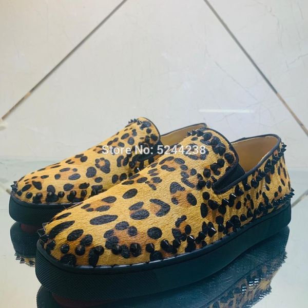 low cut yellow leather leopard horse hair prom circle black spike red bottom runner sports shoes for men casual loafers footwear
low cut yellow leather leopard horse hair prom circle black spike red bottom runner sports shoes for men casual loafers footwear