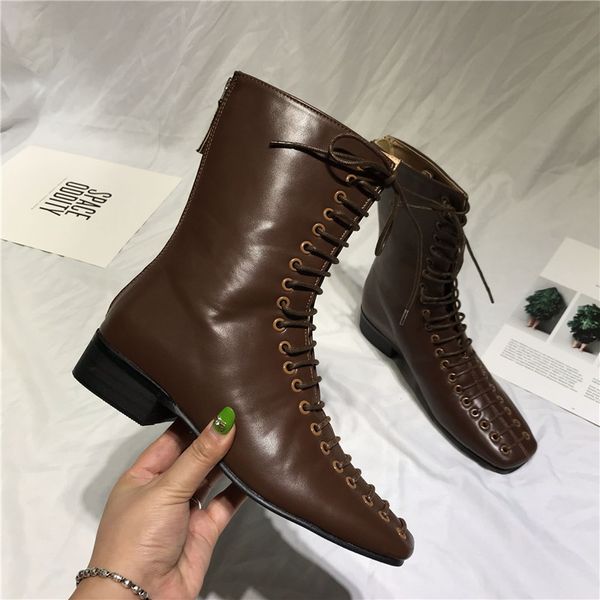 boots women zapatos mujer 2019 cross-tied botines mujer leather ankle boots zipper botas square toe female shoes scarpe donna, Black
boots women zapatos mujer 2019 cross-tied botines mujer leather ankle boots zipper botas square toe female shoes scarpe donna, Black