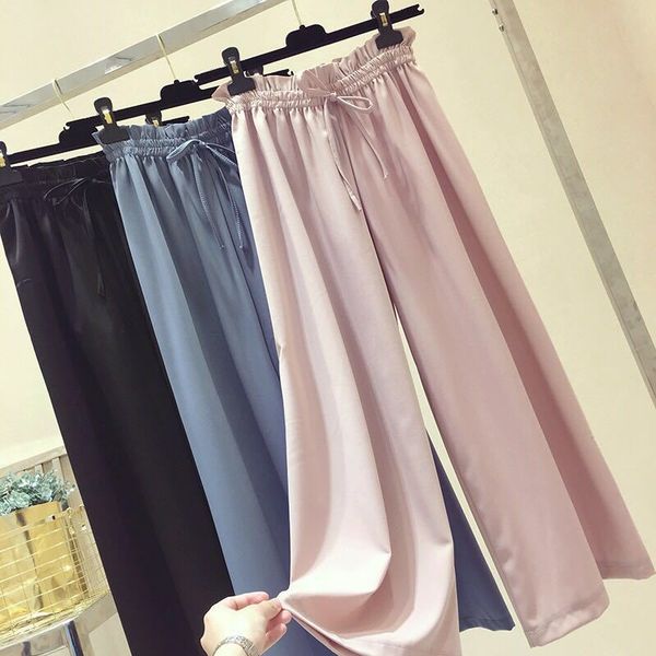 2020 new summer women casual loose chiffon wide leg pants elegant fashion preppy style pants female solid color trousers c08, Black;white
2020 new summer women casual loose chiffon wide leg pants elegant fashion preppy style pants female solid color trousers c08, Black;white