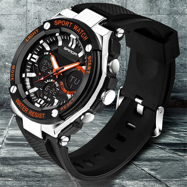 2019 sanda colourful sport watch luxury double display cold light electronic waterproof men watches sport reloj hombre, Slivery;brown
2019 sanda colourful sport watch luxury double display cold light electronic waterproof men watches sport reloj hombre, Slivery;brown