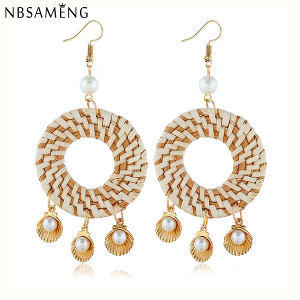 drop earrings for women 3 shell pearl 2019 tassel boho geometric handmade bamboo braid rattan vine knit earing fashion jewelry, Silver
drop earrings for women 3 shell pearl 2019 tassel boho geometric handmade bamboo braid rattan vine knit earing fashion jewelry, Silver