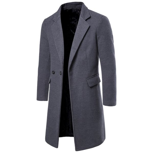 2019 foreign trade explosion models fall and winter men's woolen coat jacket and long sections slim suit collar coat, Black
2019 foreign trade explosion models fall and winter men's woolen coat jacket and long sections slim suit collar coat, Black