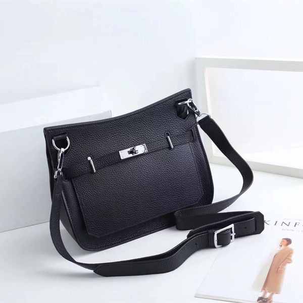 

genuine leather woman package litchi grain head layer cowhide gypsy classic fund single shoulder satchel silver buckle