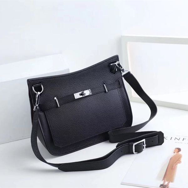 

genuine leather woman package litchi grain head layer cowhide gypsy classic fund single shoulder satchel silver buckle