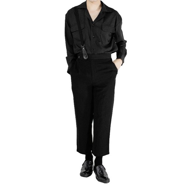 new 27-44 2018 men's clothing gd hair stylist fashion catwalk street one braces bib pants plus size costumes, Black
new 27-44 2018 men's clothing gd hair stylist fashion catwalk street one braces bib pants plus size costumes, Black