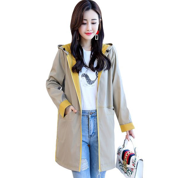 trench coat for women 2019 new spring casual slim hooded with zipper pocket outerwear 4 color long-sleeved windbreaker coats r98, Tan;black
trench coat for women 2019 new spring casual slim hooded with zipper pocket outerwear 4 color long-sleeved windbreaker coats r98, Tan;black