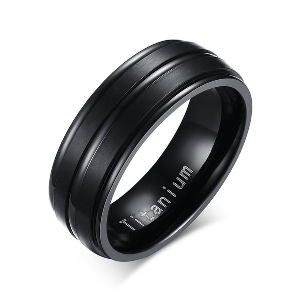 classic black 100% titanium carbide wedding rings for men 3 lines 8mm wide engagement anel jewelry tr-012, Silver 
classic black 100% titanium carbide wedding rings for men 3 lines 8mm wide engagement anel jewelry tr-012, Silver