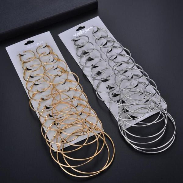 12 pairs hoop earrings set big circle earring fashion jewelry for women girls steampunk ear clip ear hoop women jewelry gift, Golden;silver
12 pairs hoop earrings set big circle earring fashion jewelry for women girls steampunk ear clip ear hoop women jewelry gift, Golden;silver