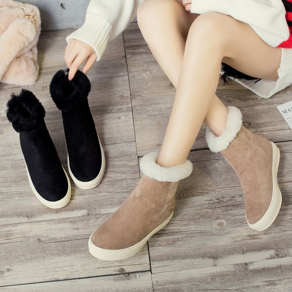 botas mujer warm shoes women snow boots wool and fur ladies platform footware cross-tied with fur ankle boots patchwork, Black
botas mujer warm shoes women snow boots wool and fur ladies platform footware cross-tied with fur ankle boots patchwork, Black