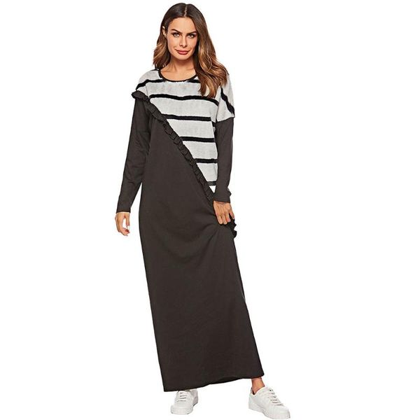 muslim abaya dress women turkey striped ruffle robe jubah elbise islamic clothing dubai arab moroccan kaftan maxi hijab vestidos, Red 
muslim abaya dress women turkey striped ruffle robe jubah elbise islamic clothing dubai arab moroccan kaftan maxi hijab vestidos, Red