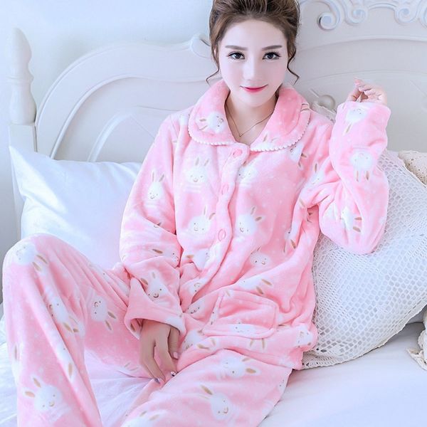 flannel pink autumn 2018 winter pajamas plus size long sleeve women pajamas korean fashion women sleepwear set woman clothes, Blue;gray
flannel pink autumn 2018 winter pajamas plus size long sleeve women pajamas korean fashion women sleepwear set woman clothes, Blue;gray