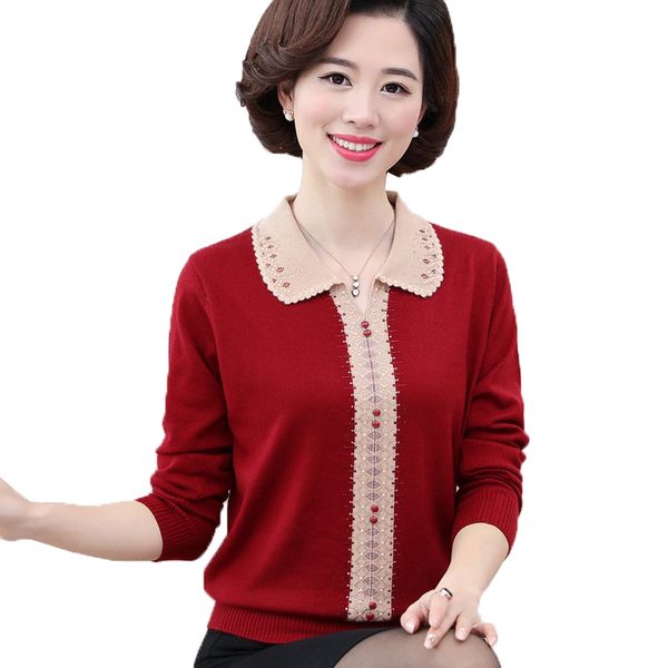 women's sweaters 2021 mother temperament pullovers sweater female spring autumn knit middle-aged elderly knitted women r170, White;black
women's sweaters 2021 mother temperament pullovers sweater female spring autumn knit middle-aged elderly knitted women r170, White;black