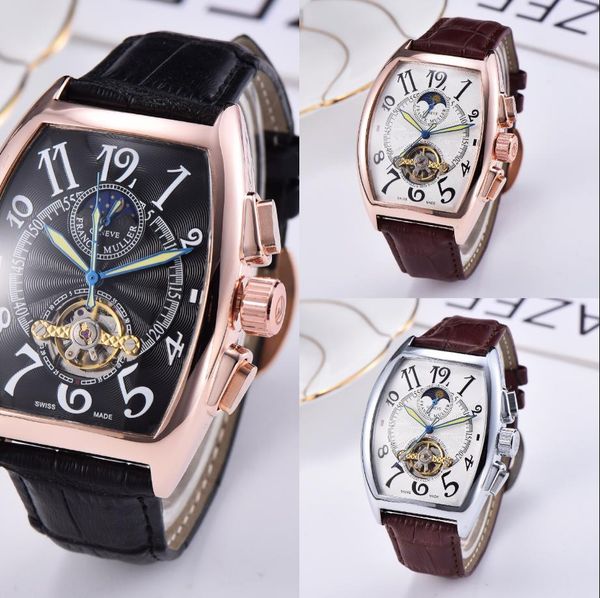 men's watch mechanical automatic winding movement leather strap diamond dial daydate moon phase watch gift for men, Slivery;brown
men's watch mechanical automatic winding movement leather strap diamond dial daydate moon phase watch gift for men, Slivery;brown