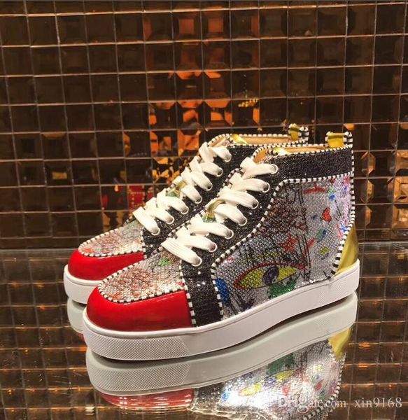 men sneakers for red bottom shoes france men flat rhinestones men's flats graffiti print walking trainers wedding party dress, Black
men sneakers for red bottom shoes france men flat rhinestones men's flats graffiti print walking trainers wedding party dress, Black