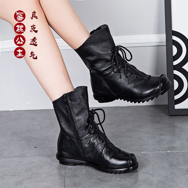 women's boots shoes new short boots casual leather thick with soft bottom warm women's comfortableshoes, Black
women's boots shoes new short boots casual leather thick with soft bottom warm women's comfortableshoes, Black