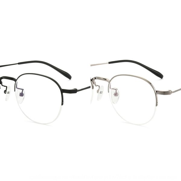 round half- frame ultra light metal myopia frame myopia glasses plain glasses for men and women, Silver 
round half- frame ultra light metal myopia frame myopia glasses plain glasses for men and women, Silver