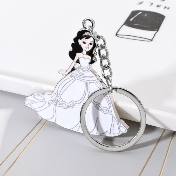 cute cartoon white long dress princess keychain beautiful girl silver zinc alloy metal keyring for girl women gift
cute cartoon white long dress princess keychain beautiful girl silver zinc alloy metal keyring for girl women gift