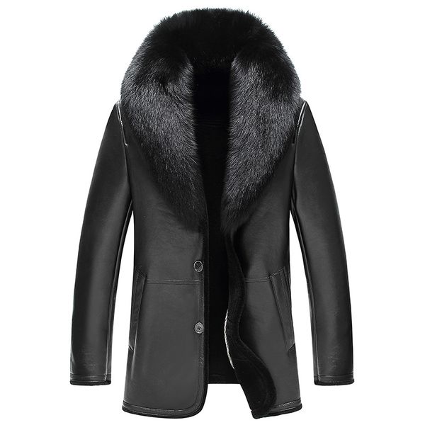 winter men skeepskin jacket europe and usa minus 40 degrees warm wool coat really fur collar coat plus size, Black
winter men skeepskin jacket europe and usa minus 40 degrees warm wool coat really fur collar coat plus size, Black