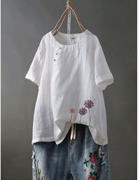 new push fast selling style retro embroidery loose casual shirt female spot direct sales, White
new push fast selling style retro embroidery loose casual shirt female spot direct sales, White