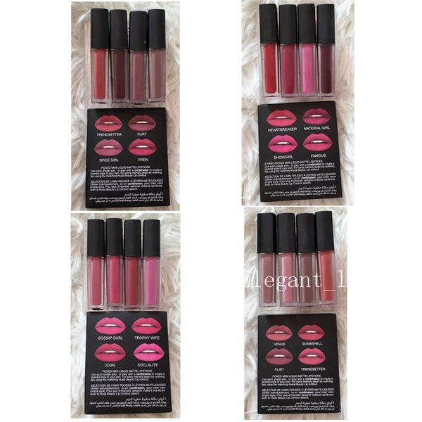 

Новый макияж Liquid Lipstick Kit The Red Nude Brown Pink Очень красивые цвета Edition Mini Liquid Matte Lipstick 4pcs /