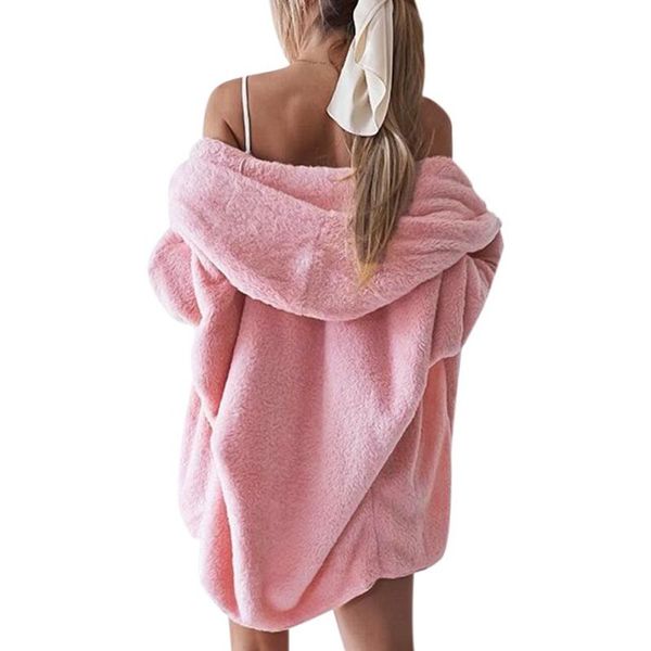 winter warm faux fur coats autumn women long sleeved hooded oversized solid plush loose coat open stitch outerwear, Black
winter warm faux fur coats autumn women long sleeved hooded oversized solid plush loose coat open stitch outerwear, Black